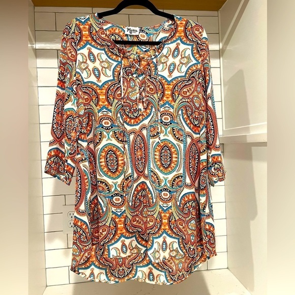 Show Me Your MuMu Dresses & Skirts - Show Me Your MuMu Boho Mini Dress/Tunic. Tie front detail. Size Small.